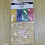 24Pcs Plastic Clothes Pegs+50Pcs Wooden Clothes Pegs