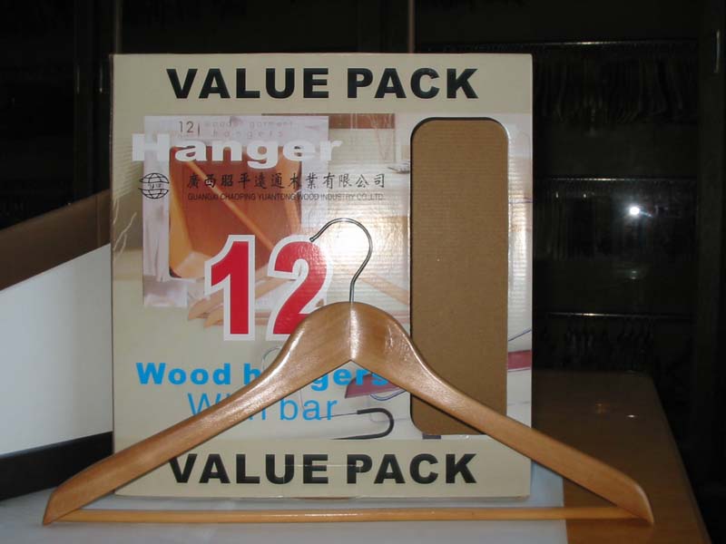 MW260 12Pcs Wooden Clothes Hanger In Color Box