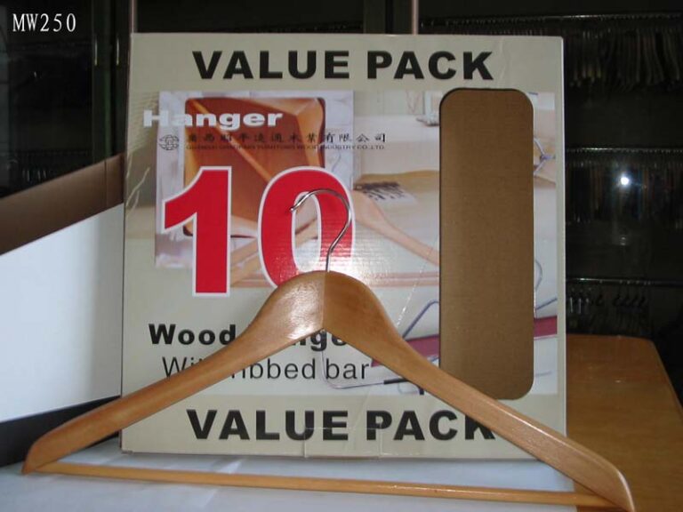 10Pcs Wooden Clothes Hanger In Color Box