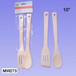 2Pcs 10" Wooden Kitchen Tools In Pvc Bag W/Hanger Card