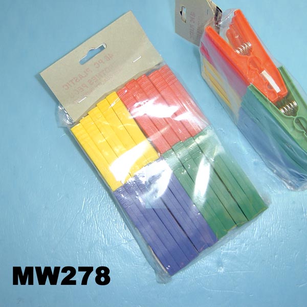 MW278 20Pcs Plastic Pegs In Pvc W/Hang Card