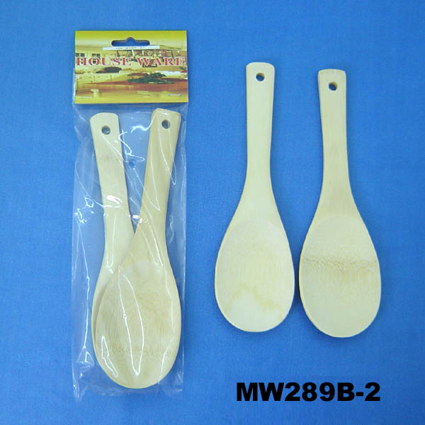 2Pcs 8" Bamboo Spoon Rice Pbh