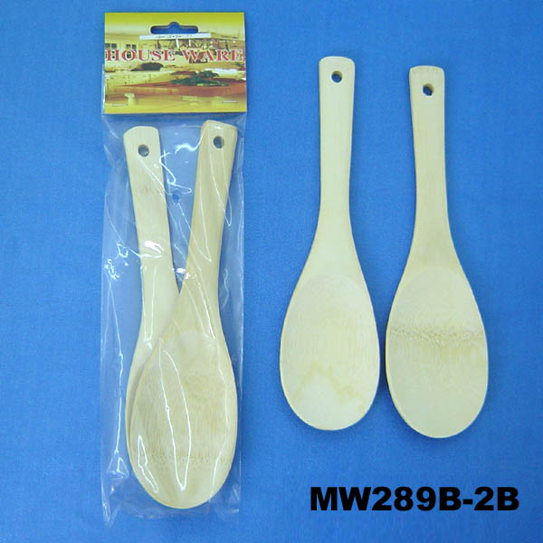 2Pcs 9" Bamboo Spoon Rice Pbh