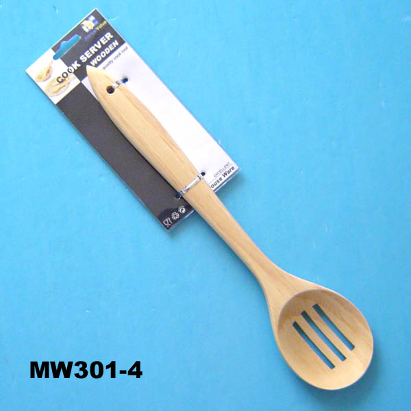 12"Wooden Sloted Spoon T/C