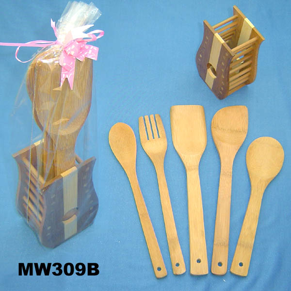 5Pcs Bamboo Spoon Set