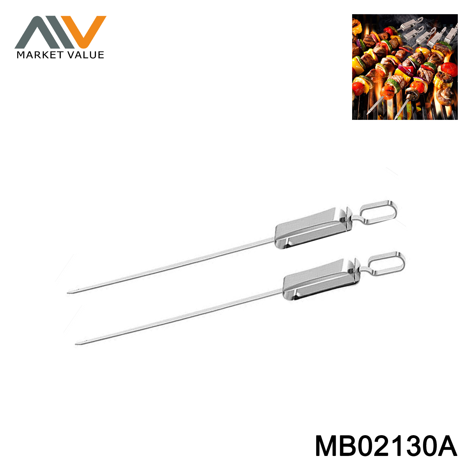 MB02130A 2PC SS 430 SKEWER WITH PUSHER