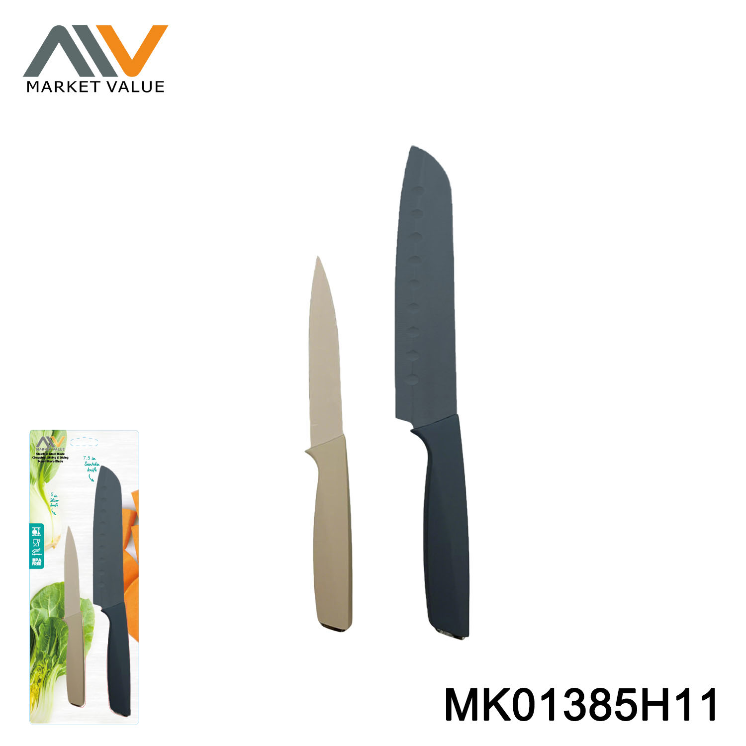 2PK SS Knife set Nonstick DB