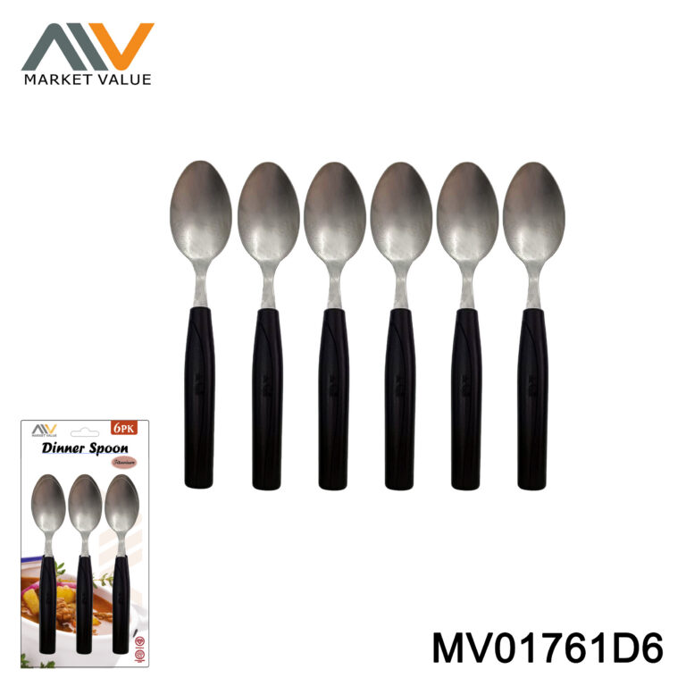6PK Dinner Spoon Injection PP handle Titanium Finish