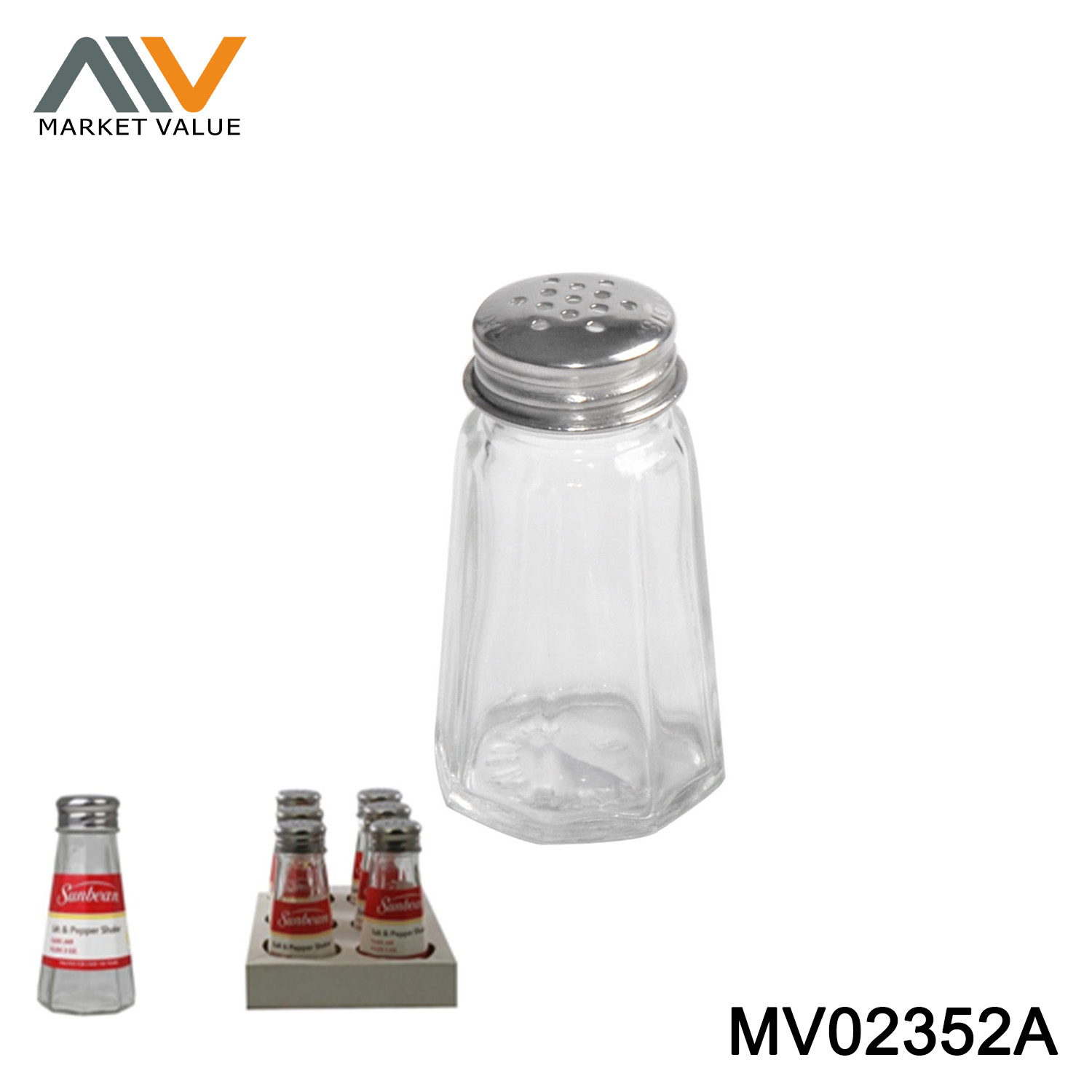 GLASS SALT & PEPPER 6PK IN PDQ