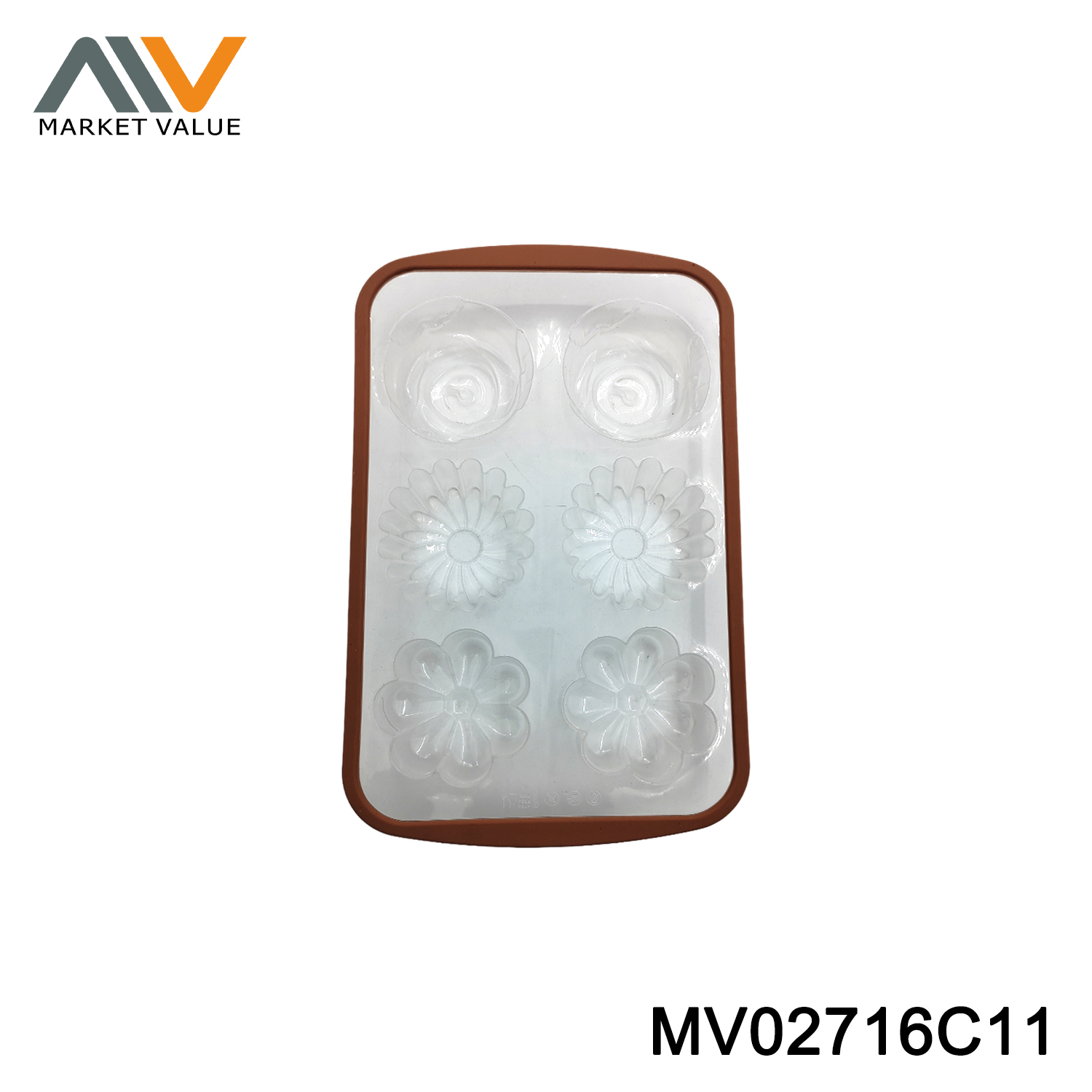 Silicone flower shape muffin mould 6pc W card