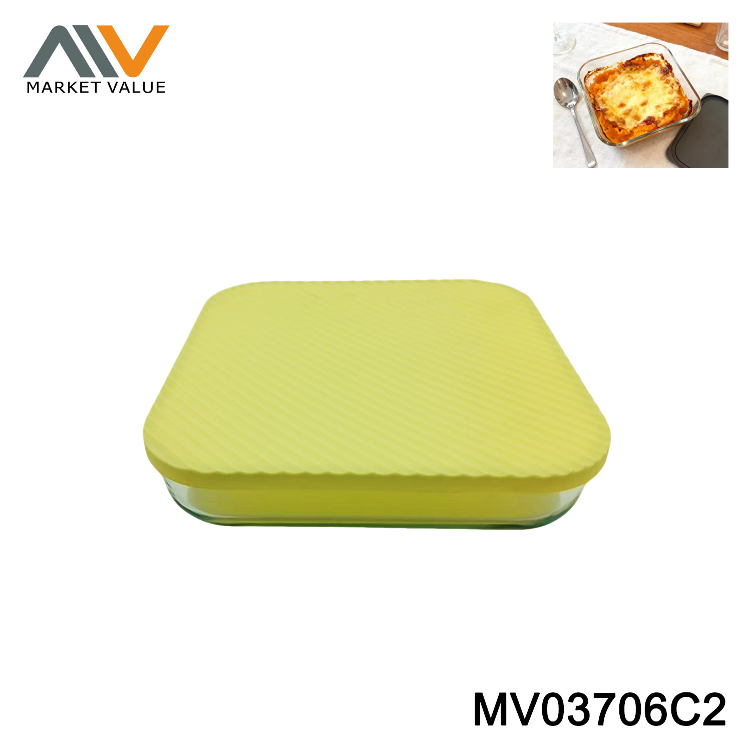MV03706C2 3L SQUARE GLASS BOWL IN BOX