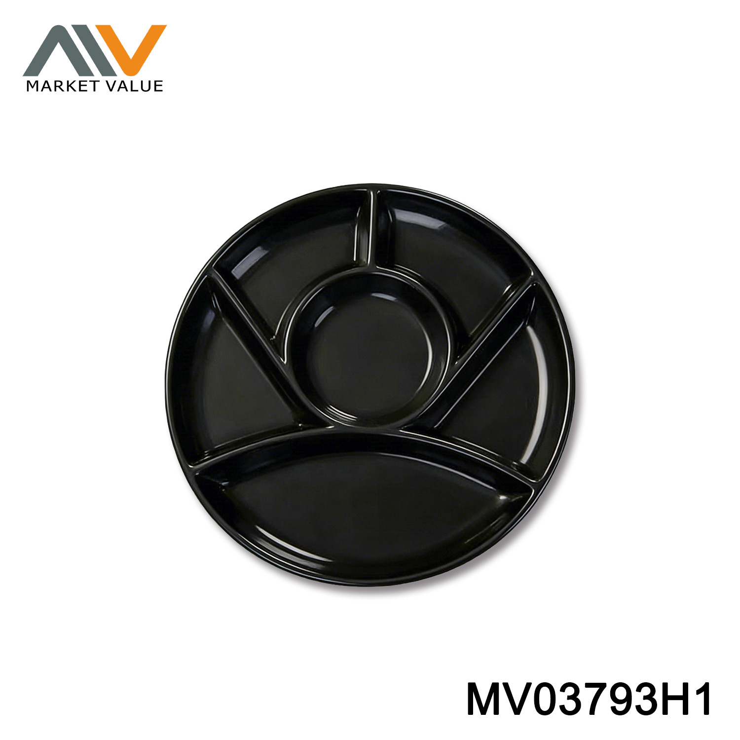 procelain devide plate with 6 compartments