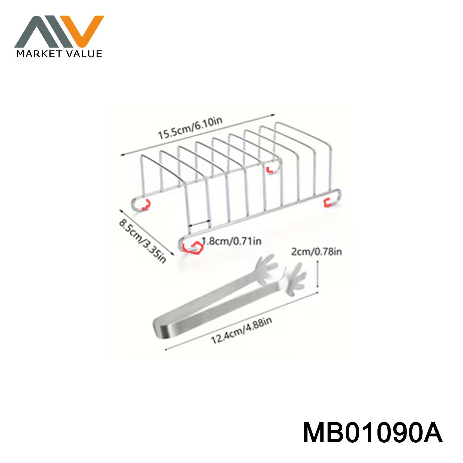 Air Fryer Toast Rack With food Tong