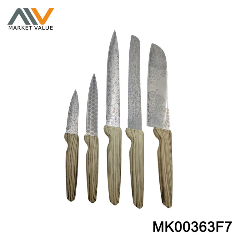 5PK KNIVES SET LASER BLADE PP HANDLE