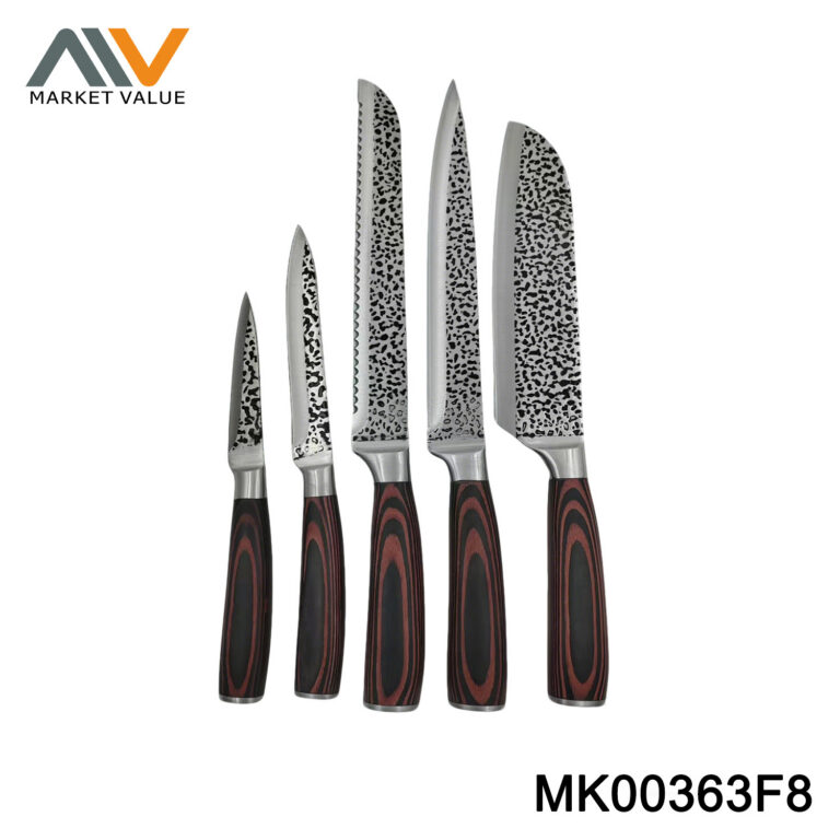 5PK KITCHEN KNIFE SET WITH COLOR HAANDLE