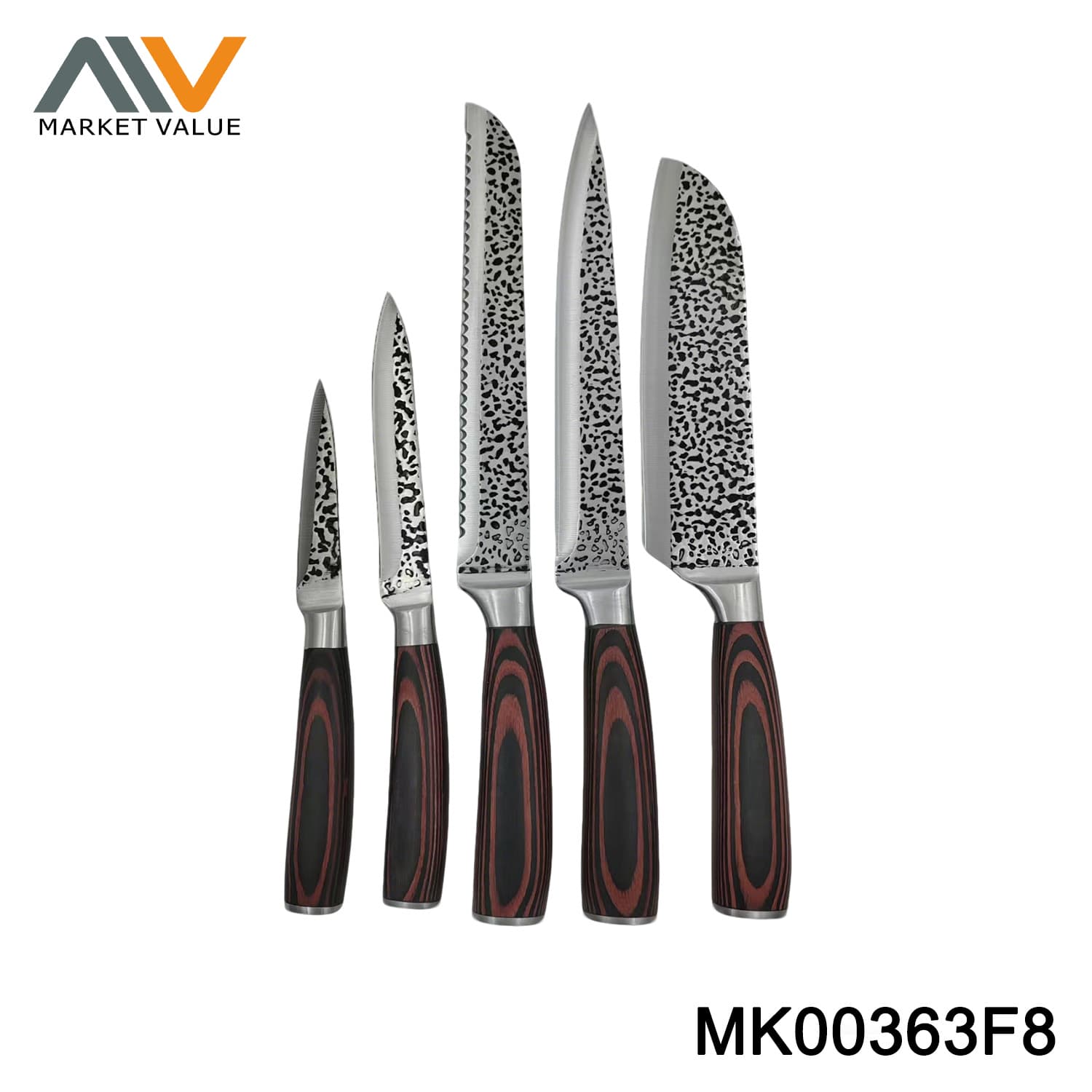 5PK KITCHEN KNIFE SET WITH COLOR HAANDLE