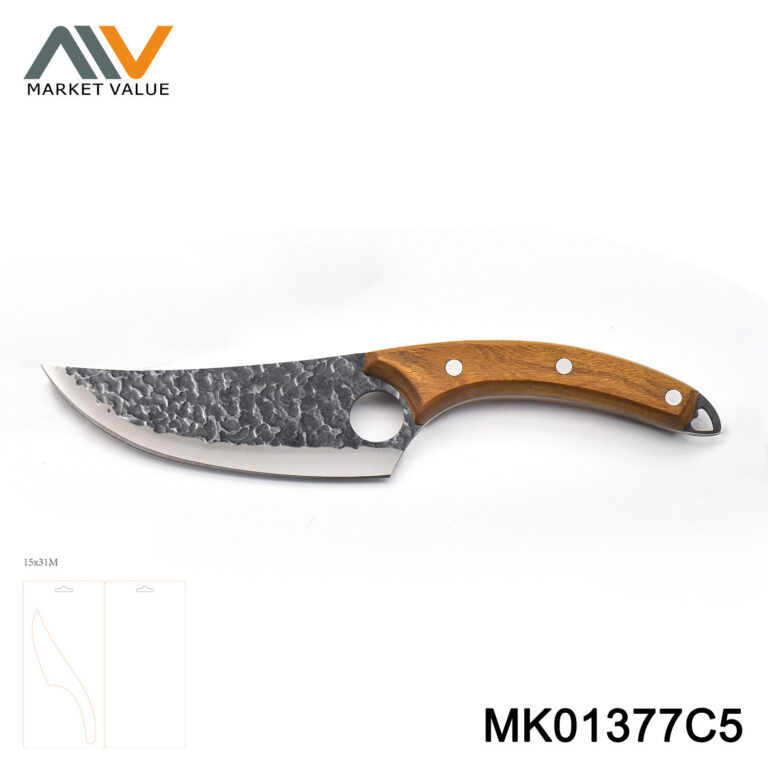 SS Meat Knife Wooden Hnadle Sandwich Clamshell W cover