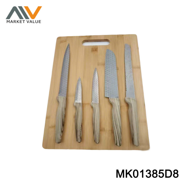 5PCS Kitchen Knife Set with Bamboo Cutting Board