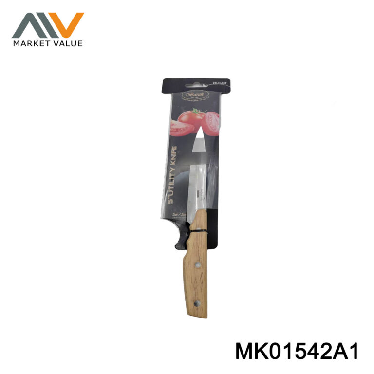 5"Utility Knife With Wooden Handle