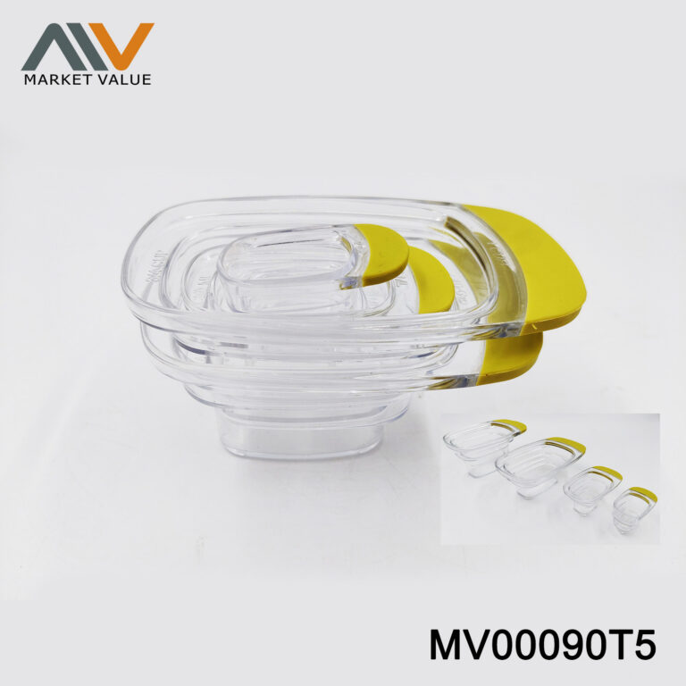 4-Piece Square Measuring Cups with TPR Handles