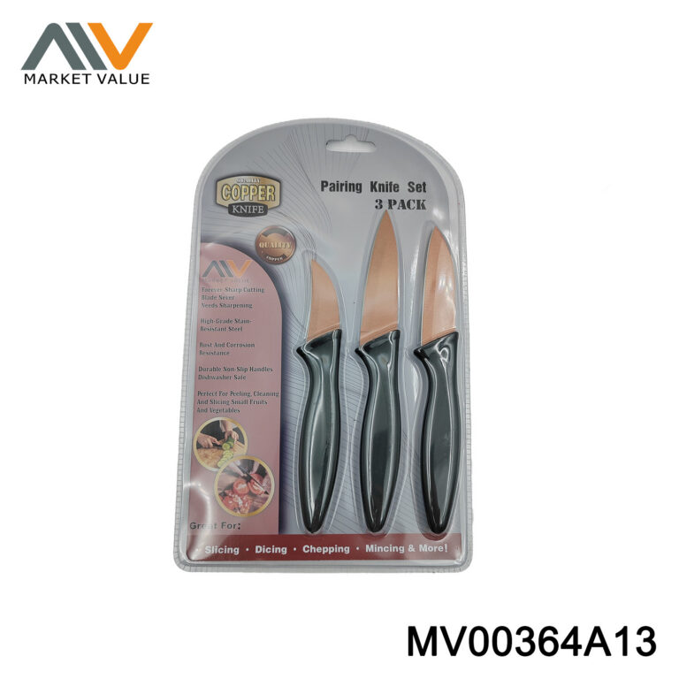 3PK SS FRUIT KNIVES COPPER COATED DB
