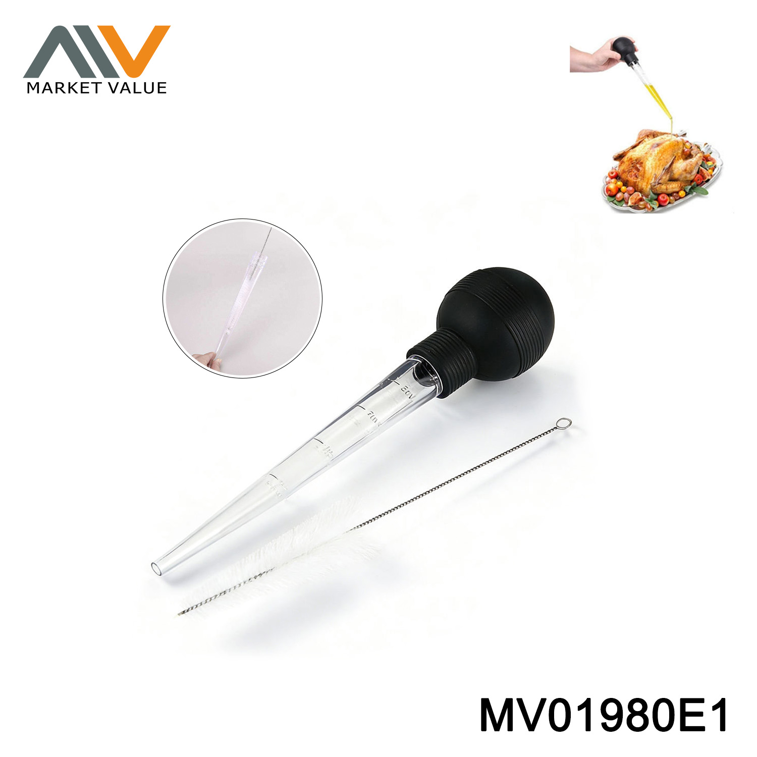 Measuring Turkey Baster Set with Cleaning Brush，BC