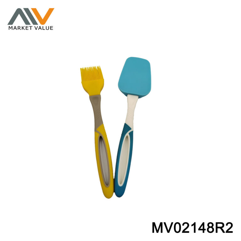 2PCS SILICONE SPATULA + BRUSH WITH PP HANDLE