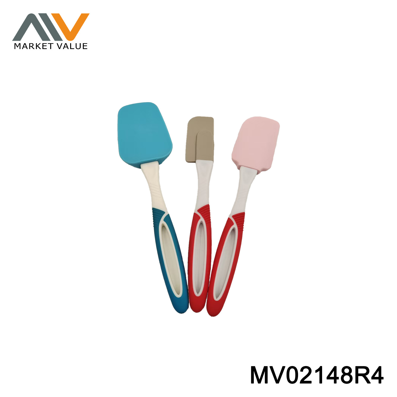 3PCS SILICONE SPATULA WITH PP HANDLE