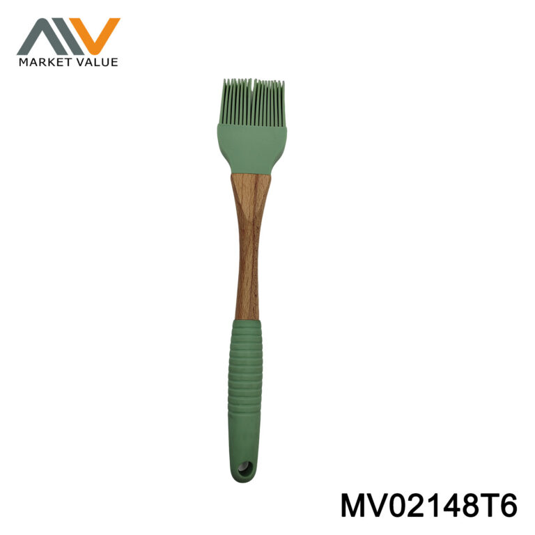 Beech Wood Handle Silicone Brush with Silicone Grip