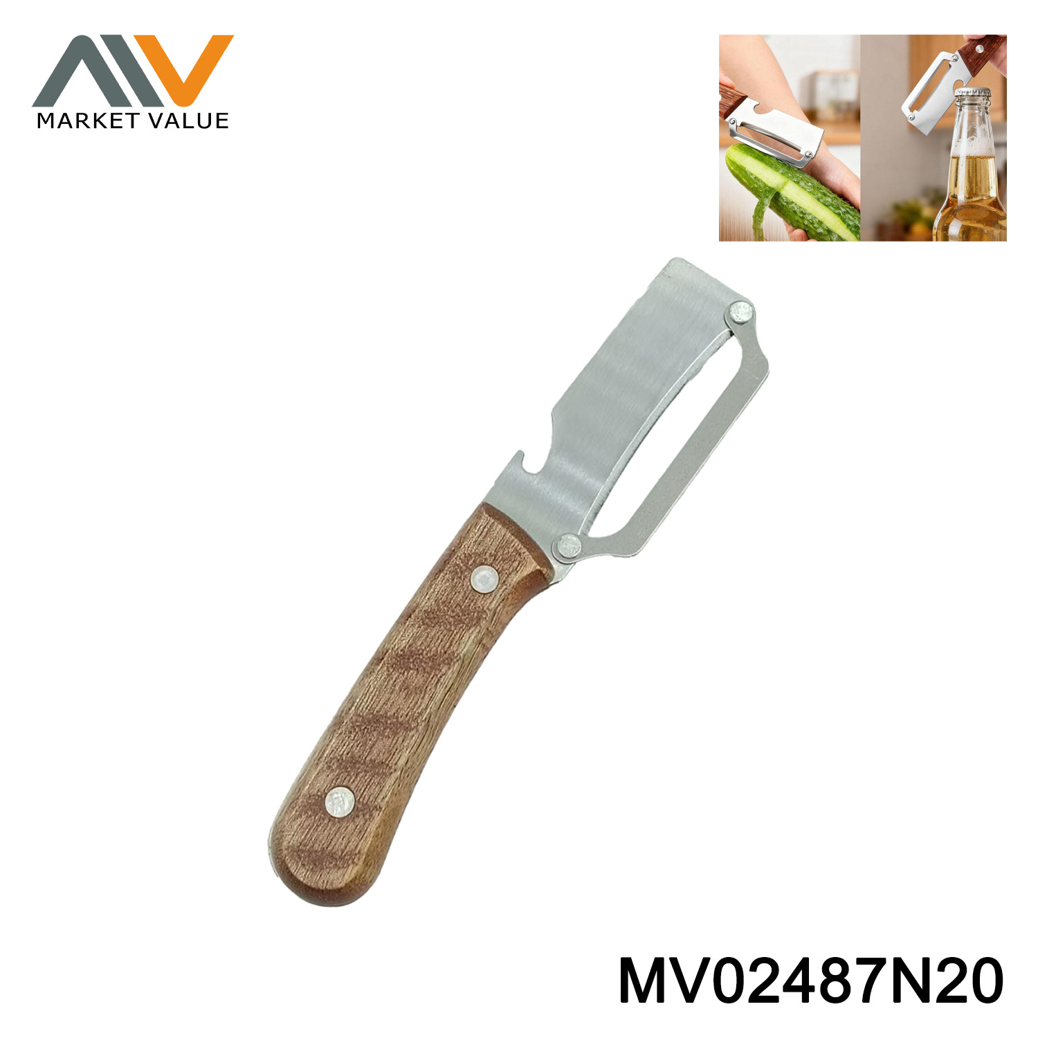 2 in 1 Strength Peeler wooden handle BC