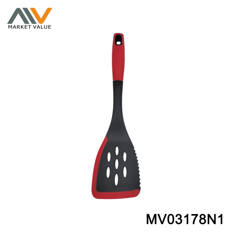 Silicone Edge And Nylon Slotted Turner With TPR Handle