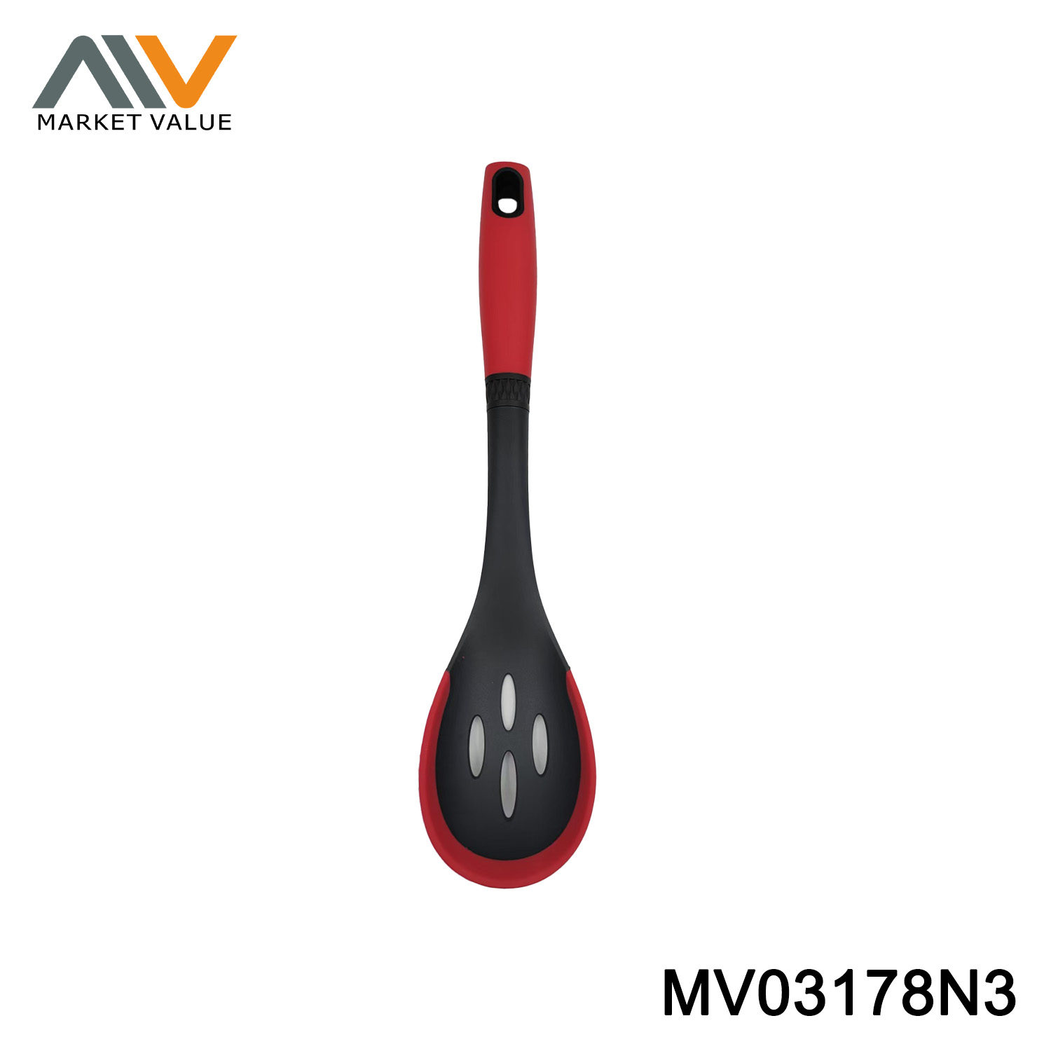 Silicone Edged Nylon Slotted Spoon With TPR Handle