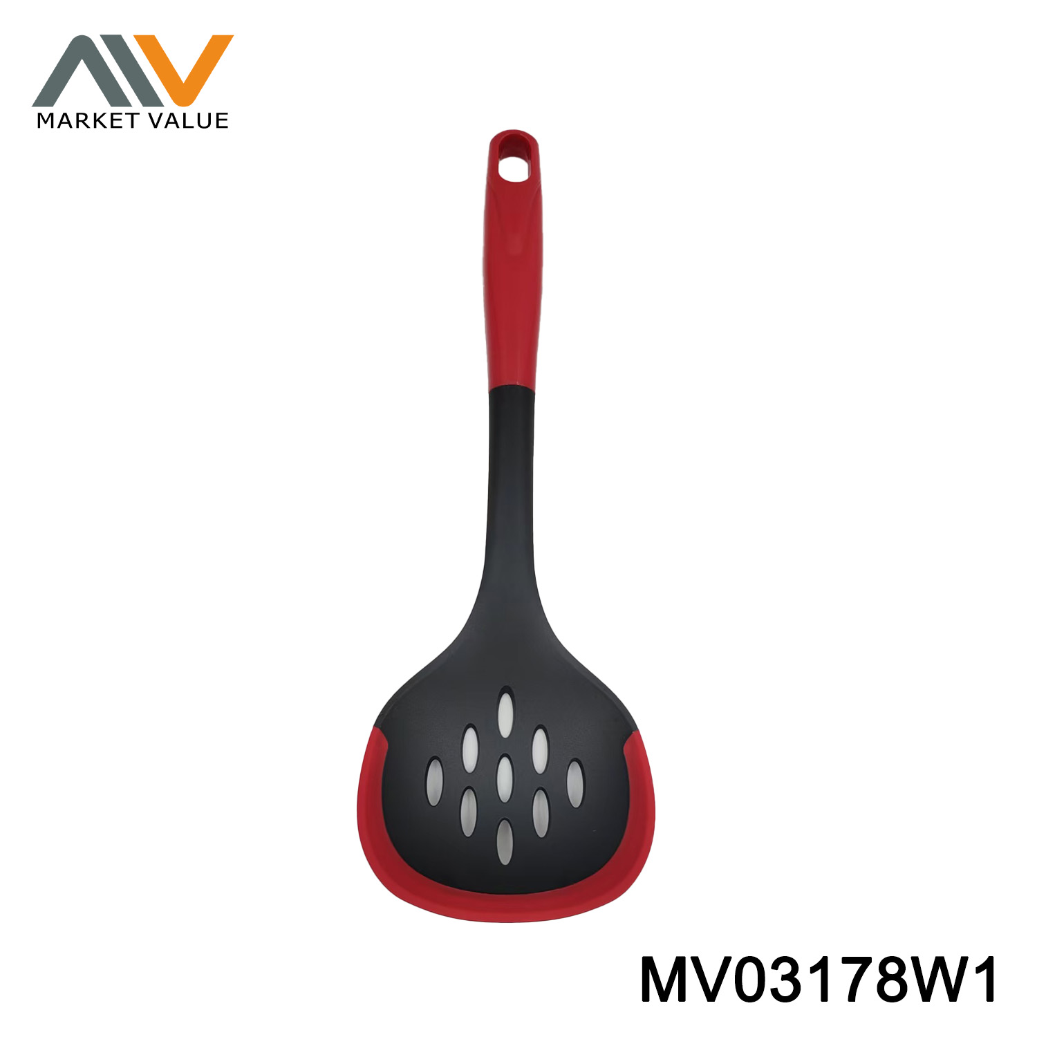 MV03178W1 Silicone Edged Nylon Slotted Spoon With ABS Handle,TC - Image 1