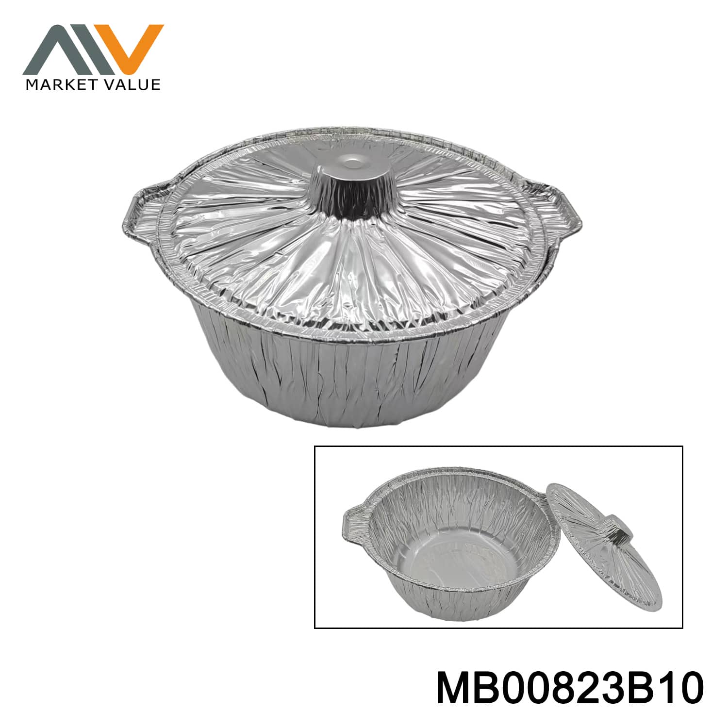 6PK Aluminum BBQ Pan Square in Polbag