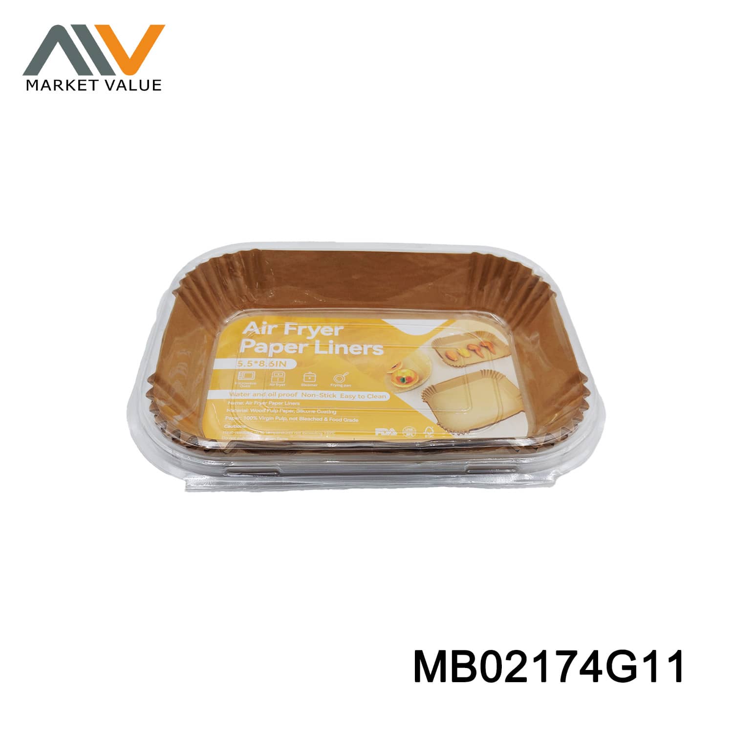 50PK 22CM Double-Sided 36G Air Fry Liners