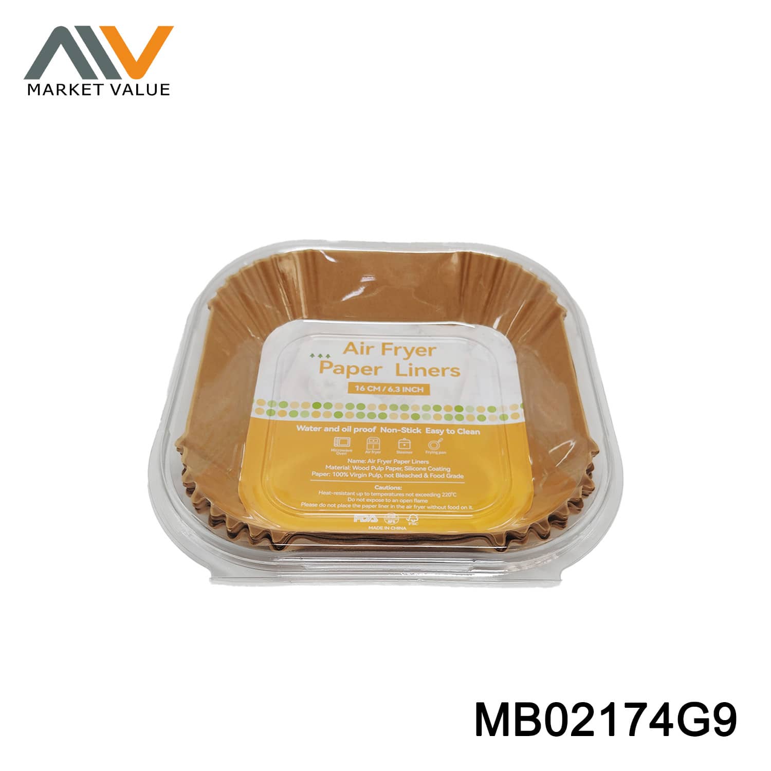 50PK 16CM Double-Sided 36G Air Fry Liners