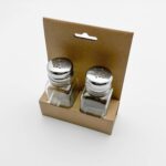 2PCS Glass Spice Shaker Set Salt and Pepper Seasoning Bottle with Stainless Steel Lid Kitchen Condiment Dispenser - Image 3