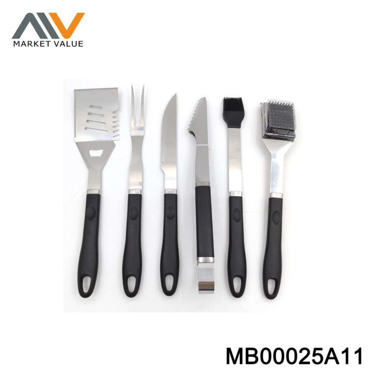 6PCS S/S BBQ TOOLS PLASTIC HANDLE