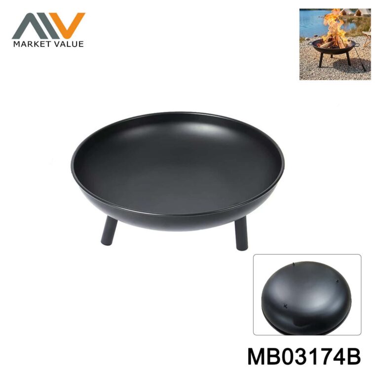 DIA.75CM Metal Fire Bowl w feet in Brown Box