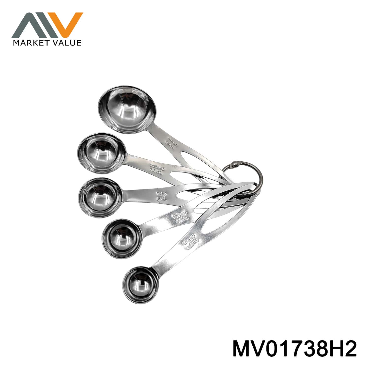 MV01738H2 5PCS SS SPOON WITH RING TC