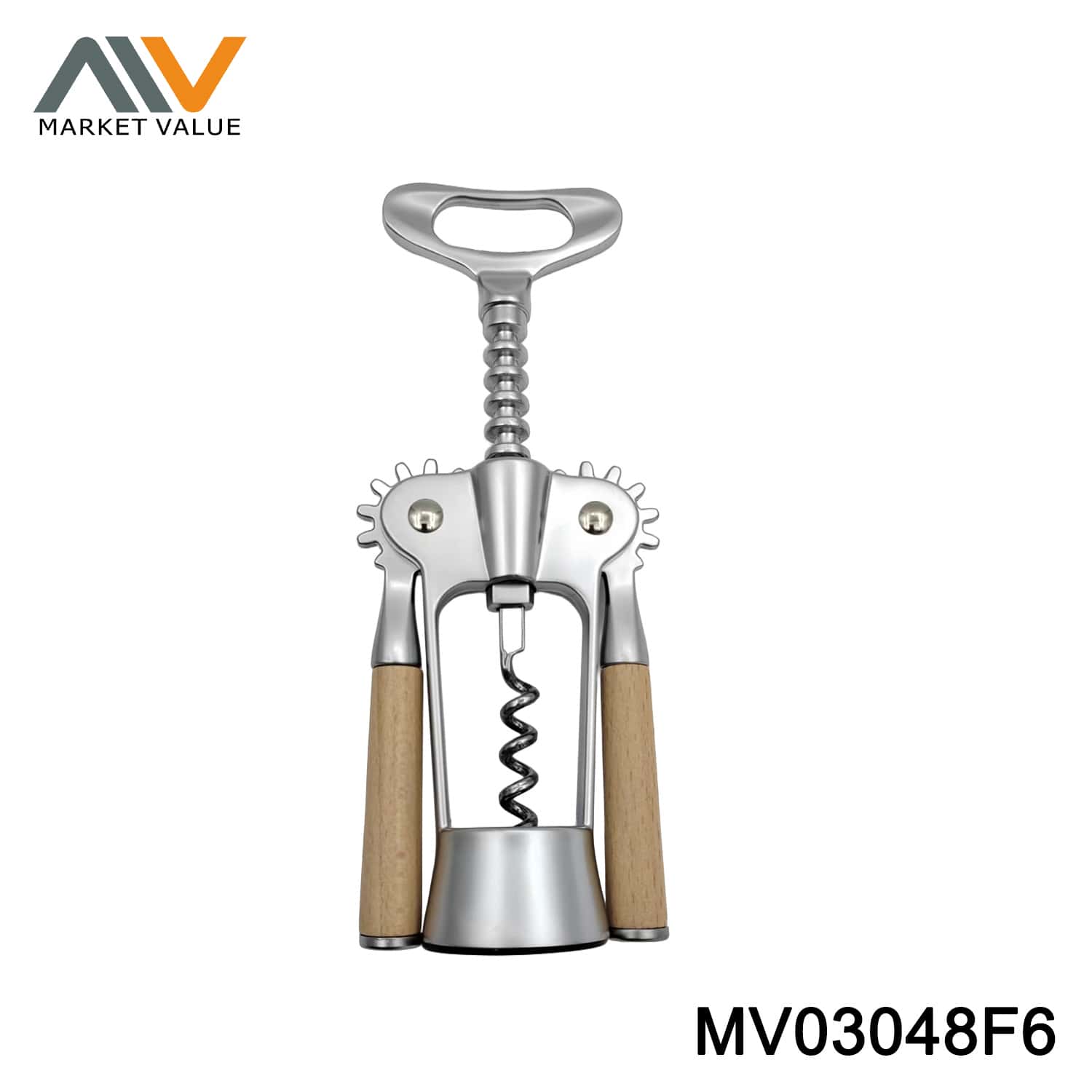 MV03048F6 Beech Wood + Zinc Alloy Wing Corkscrew