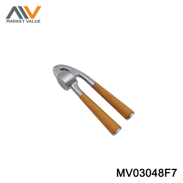 Zinc Alloy Garlic Press with Beech Wood Handle