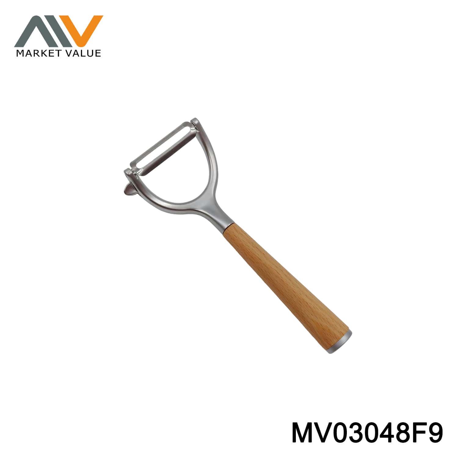 Zinc alloy Y-shaped peeler with beech wood handle