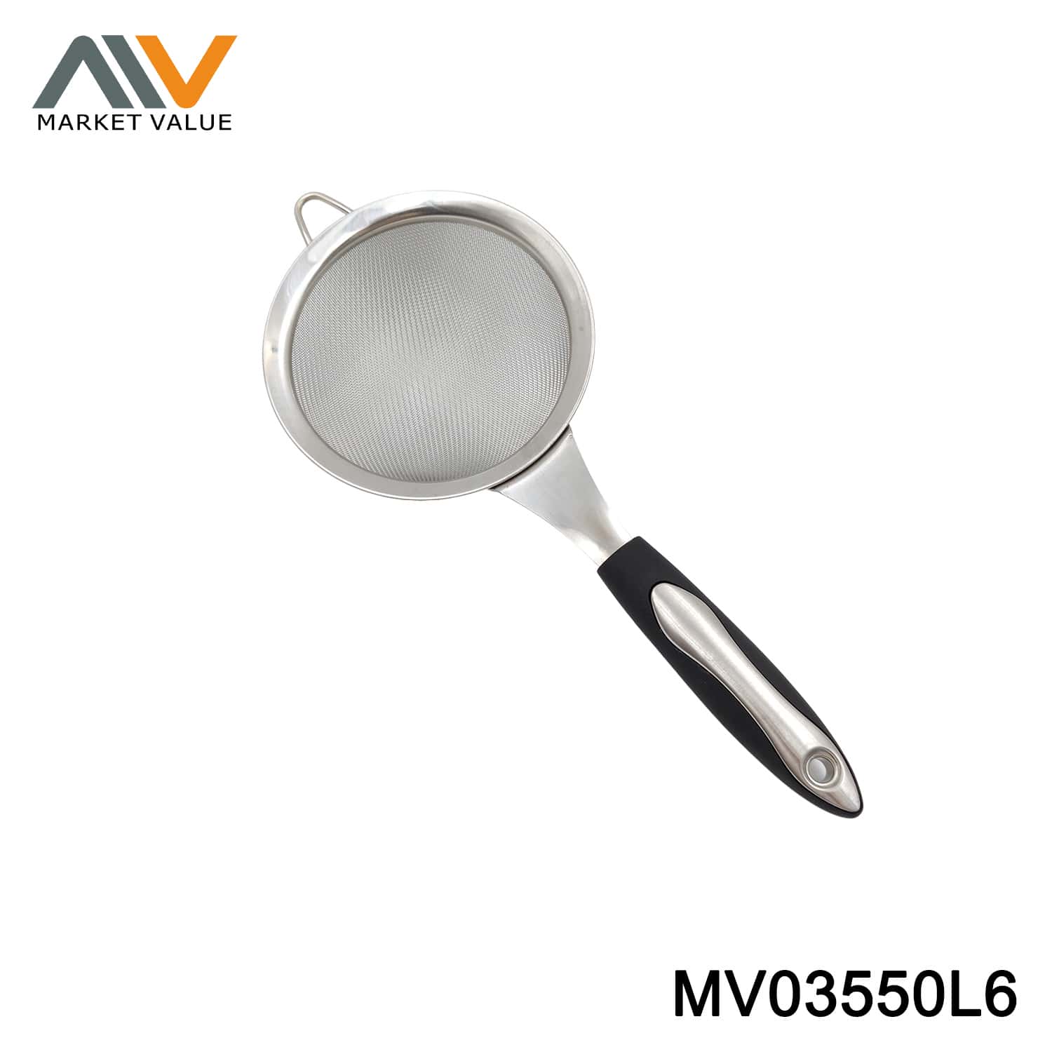 14CM S/S STRAINER WITH PLASTIC HANDLE