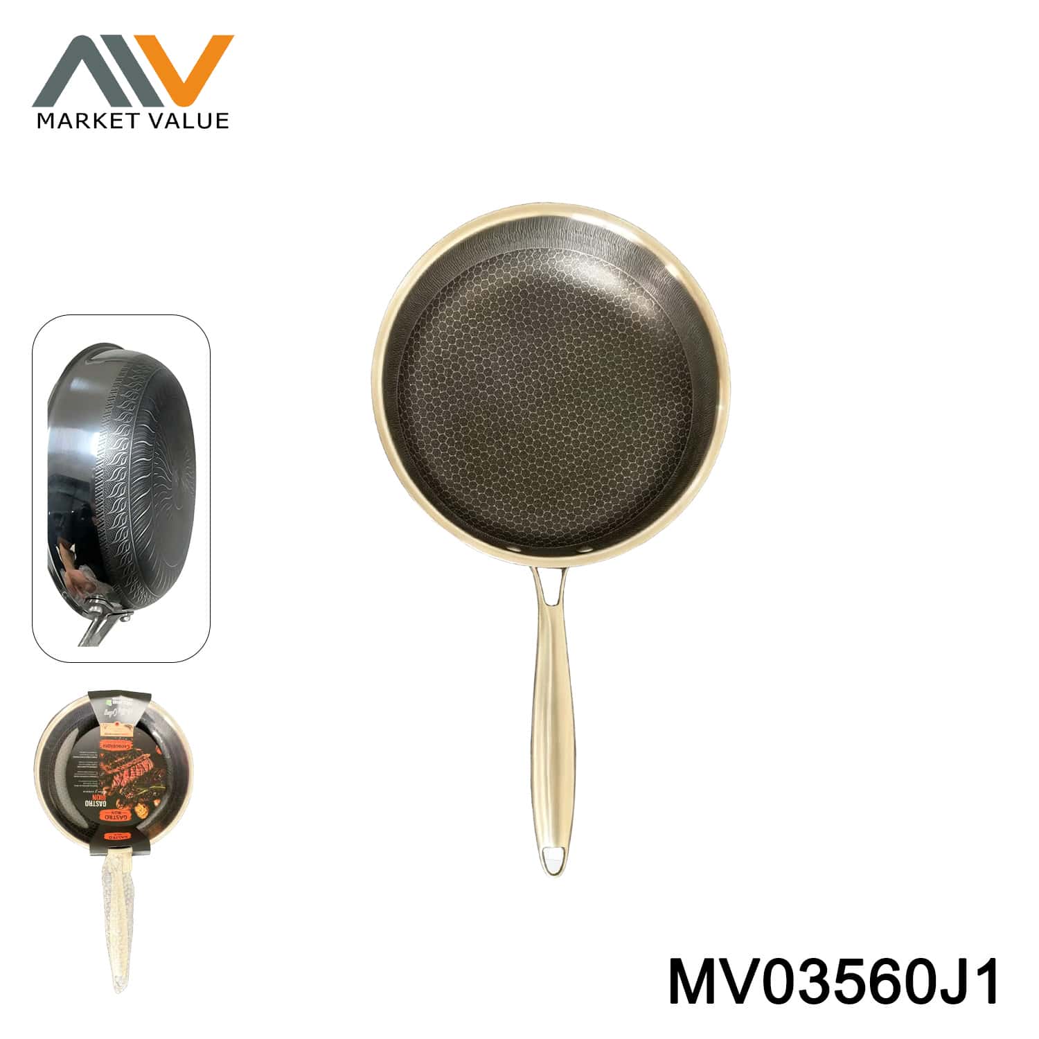 MV03560J1 SS PAN 3 PLY WITH SS HANDLE WHEEL CARD