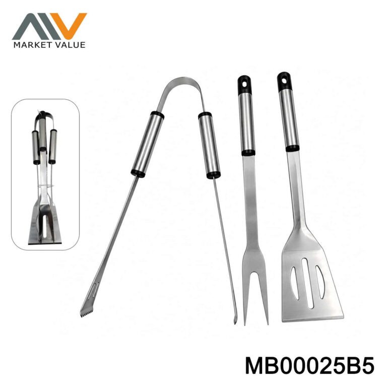 3PCS S/S BBQ TOOLS TIE CARD
