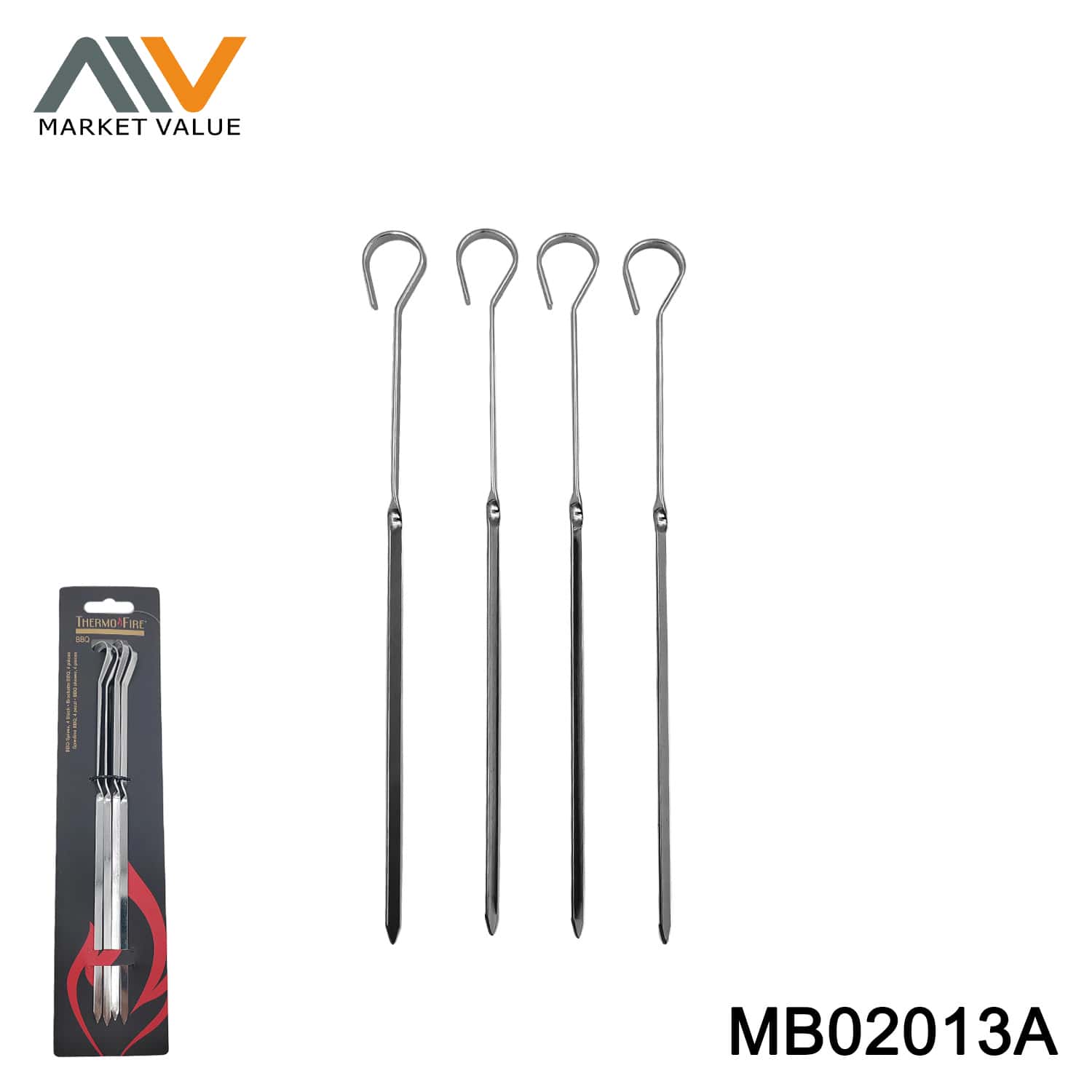 4PK BBQ Skeswer Flat Wire TC