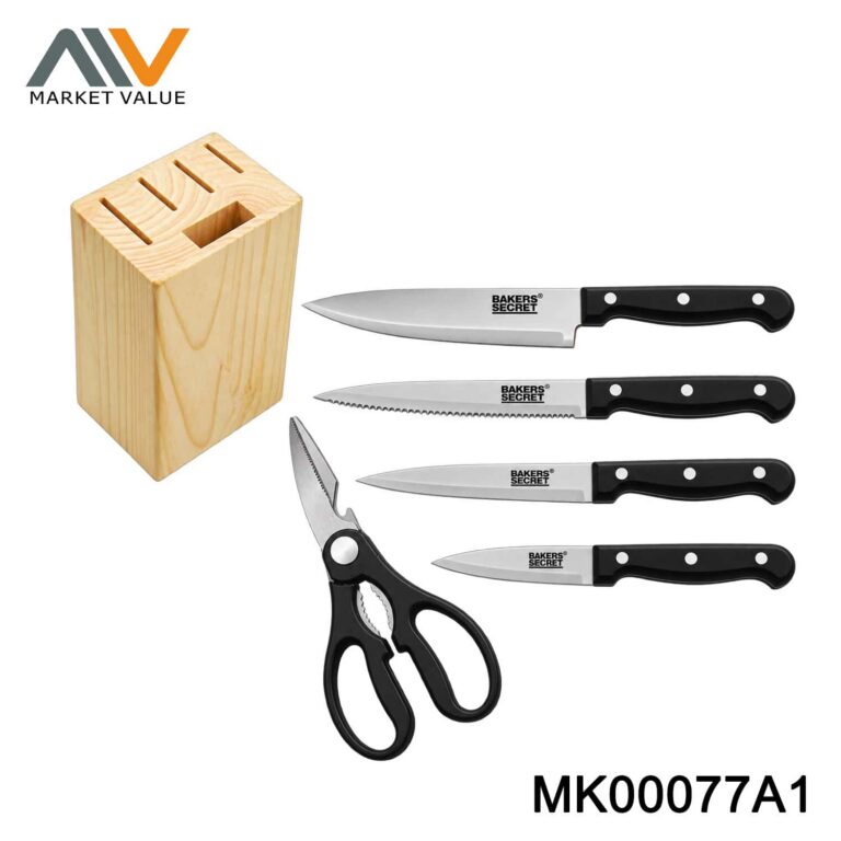 5PK SS Knife Set Full Tang In Color Box