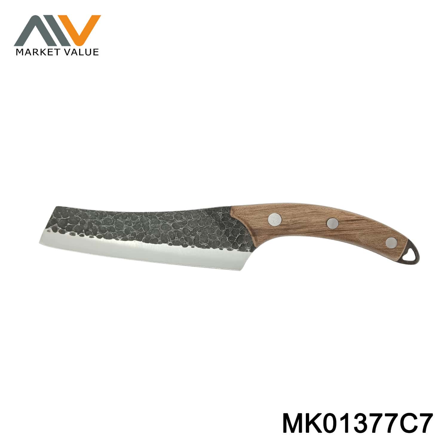 SS CHOPPING KNIFE WITH WOODEN HANDLE BLISTER CARD