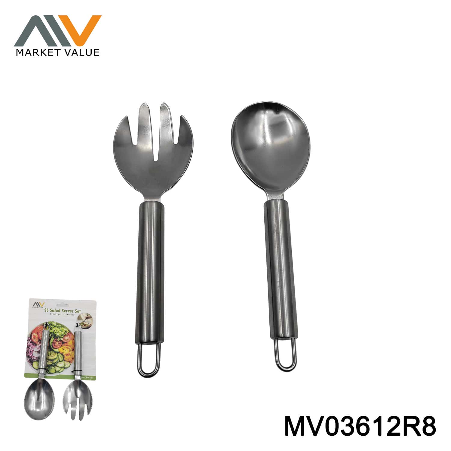 Stainless Steel Salad Server Set，T/C